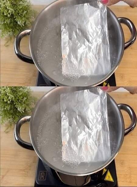 Put a sheet of aluminum foil in boiling water, even rich people do that: A simple sheet of aluminum foil is enough to solve a very common problem at home: seeing is believing. Only polite members will say thank you 😊the reason details in the first comment