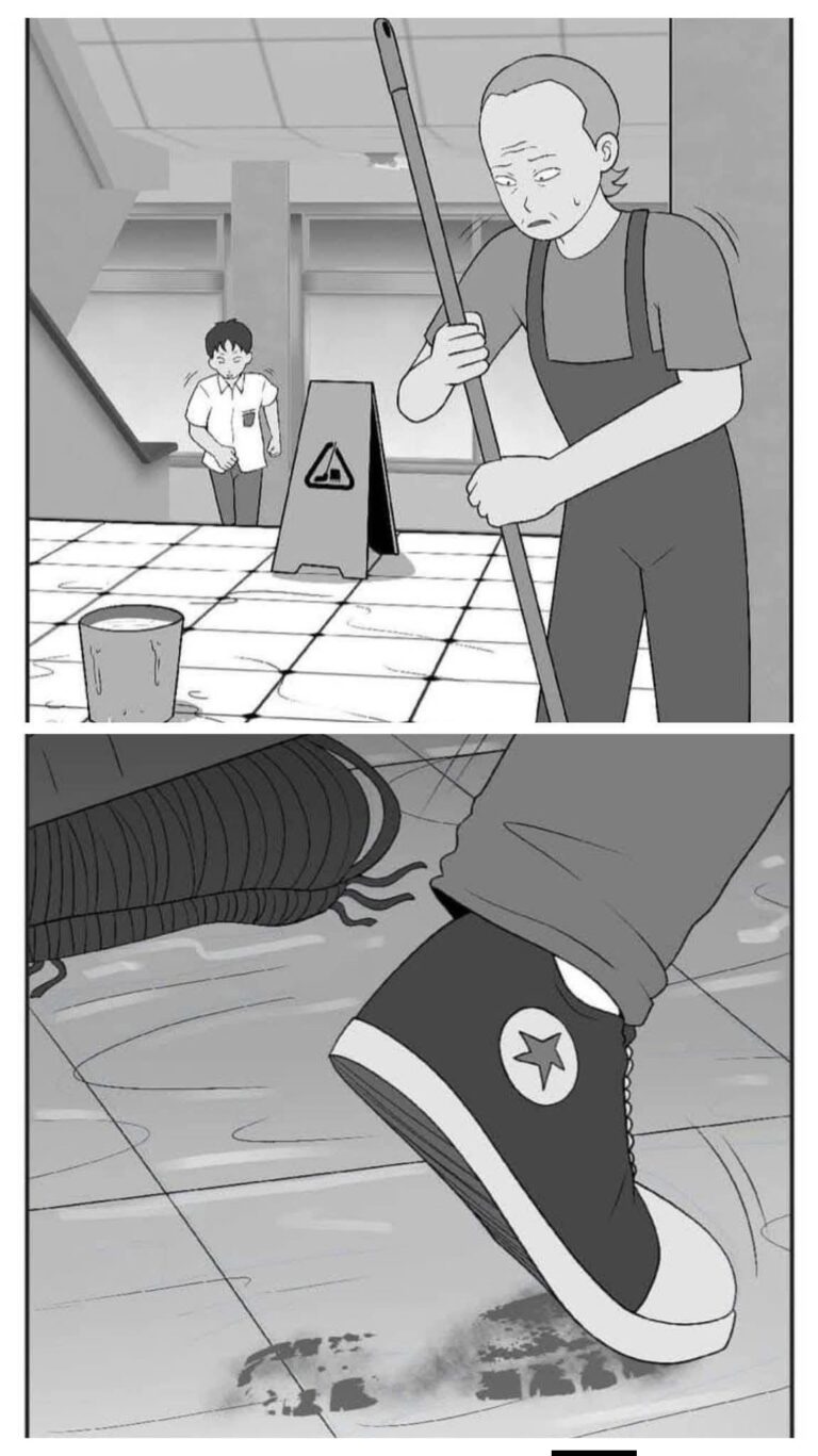 He was just cleaning but…