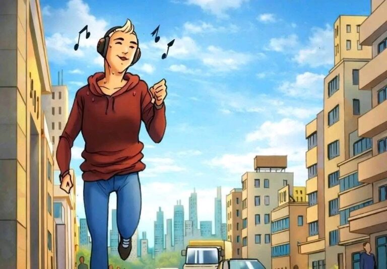 He was listening to music and suddenly something happened.